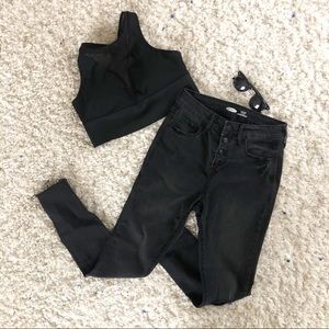 SALE grey black ripped skinny jeans